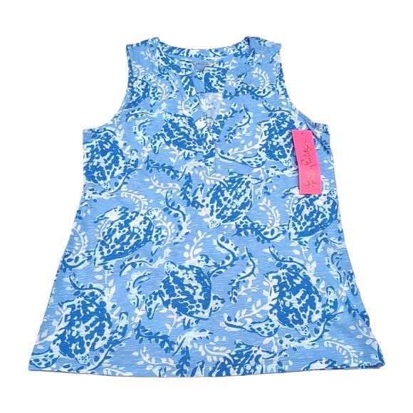 Lilly Pulitzer Dev Knit Top Size XS Blue Turtle Peri Turtley Awesome NEW NWT - Picture 3 of 14